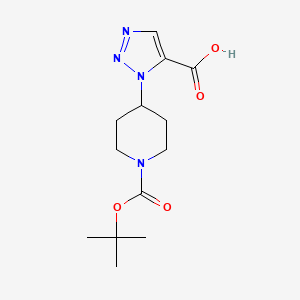 molecular formula C13H20N4O4 B3380521 1-{1-[(tert-butoxy)carbonyl]piperidin-4-yl}-1H-1,2,3-triazole-5-carboxylic acid CAS No. 1955524-20-5