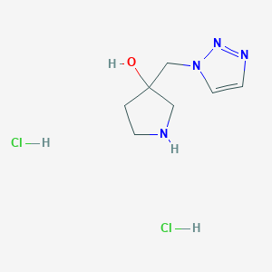 molecular formula C7H14Cl2N4O B3380538 3-[(1H-1,2,3-triazol-1-yl)methyl]pyrrolidin-3-ol dihydrochloride CAS No. 1955553-54-4