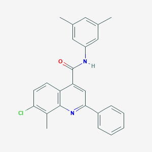 molecular formula C25H21ClN2O B338054 7-chloro-N-(3,5-dimethylphenyl)-8-methyl-2-phenylquinoline-4-carboxamide 