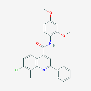 molecular formula C25H21ClN2O3 B338055 7-chloro-N-(2,4-dimethoxyphenyl)-8-methyl-2-phenylquinoline-4-carboxamide 