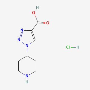 molecular formula C8H13ClN4O2 B3380551 1-(piperidin-4-yl)-1H-1,2,3-triazole-4-carboxylic acid hydrochloride CAS No. 1955554-72-9