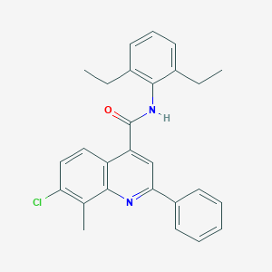 molecular formula C27H25ClN2O B338056 7-chloro-N-(2,6-diethylphenyl)-8-methyl-2-phenylquinoline-4-carboxamide 