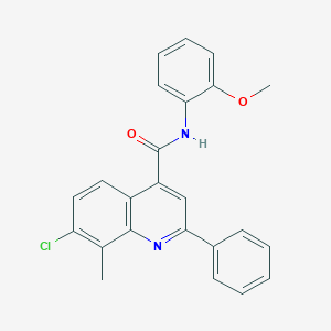 molecular formula C24H19ClN2O2 B338057 7-chloro-N-(2-methoxyphenyl)-8-methyl-2-phenylquinoline-4-carboxamide 