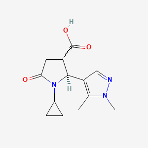 molecular formula C13H17N3O3 B3380571 (2S,3S)-1-cyclopropyl-2-(1,5-dimethyl-1H-pyrazol-4-yl)-5-oxopyrrolidine-3-carboxylic acid CAS No. 1969288-56-9