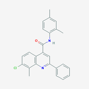 molecular formula C25H21ClN2O B338059 7-chloro-N-(2,4-dimethylphenyl)-8-methyl-2-phenylquinoline-4-carboxamide 