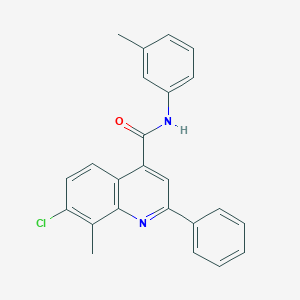 molecular formula C24H19ClN2O B338061 7-chloro-8-methyl-N-(3-methylphenyl)-2-phenylquinoline-4-carboxamide 