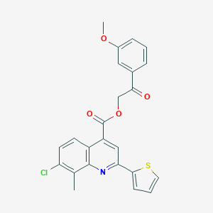 molecular formula C24H18ClNO4S B338064 2-(3-Methoxyphenyl)-2-oxoethyl 7-chloro-8-methyl-2-(2-thienyl)-4-quinolinecarboxylate 