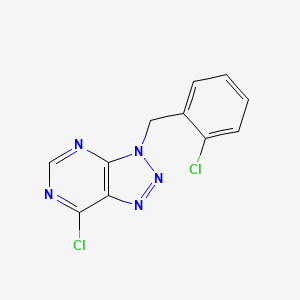 molecular formula C11H7Cl2N5 B3380658 3H-1,2,3-Triazolo[4,5-d]pyrimidine, 7-chloro-3-[(2-chlorophenyl)methyl]- CAS No. 201541-70-0