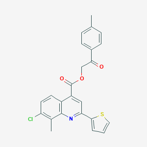 molecular formula C24H18ClNO3S B338066 2-(4-Methylphenyl)-2-oxoethyl 7-chloro-8-methyl-2-(2-thienyl)-4-quinolinecarboxylate 