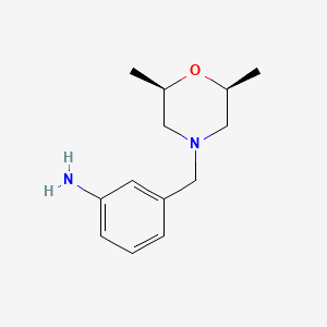 molecular formula C13H20N2O B3380664 3-{[(2R,6S)-2,6-dimethylmorpholin-4-yl]methyl}aniline, cis CAS No. 2026790-34-9