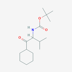 molecular formula C16H29NO3 B3380670 tert-butyl N-(1-cyclohexyl-3-methyl-1-oxobutan-2-yl)carbamate CAS No. 2028781-76-0