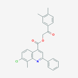 molecular formula C27H22ClNO3 B338069 2-(3,4-Dimethylphenyl)-2-oxoethyl 7-chloro-8-methyl-2-phenyl-4-quinolinecarboxylate 