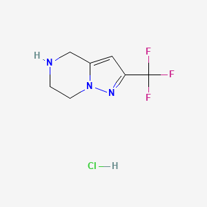 molecular formula C7H9ClF3N3 B3380690 2-(trifluoromethyl)-4H,5H,6H,7H-pyrazolo[1,5-a]pyrazine hydrochloride CAS No. 2031269-41-5