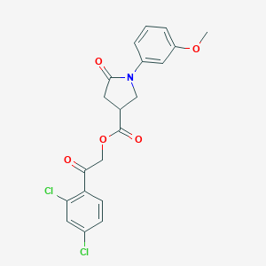 molecular formula C20H17Cl2NO5 B338071 2-(2,4-Dichlorophenyl)-2-oxoethyl 1-(3-methoxyphenyl)-5-oxo-3-pyrrolidinecarboxylate 