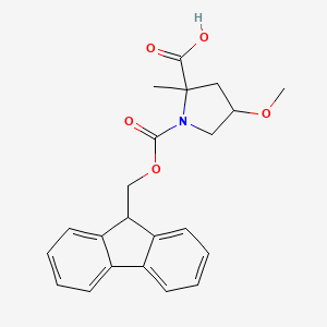 molecular formula C22H23NO5 B3380712 1-{[(9H-fluoren-9-yl)methoxy]carbonyl}-4-methoxy-2-methylpyrrolidine-2-carboxylic acid CAS No. 2044712-86-7