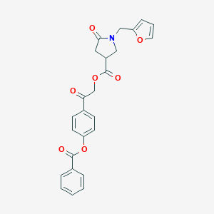 molecular formula C25H21NO7 B338072 2-[4-(Benzoyloxy)phenyl]-2-oxoethyl 1-(2-furylmethyl)-5-oxo-3-pyrrolidinecarboxylate 
