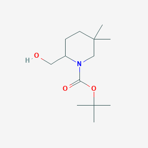 molecular formula C13H25NO3 B3380722 Tert-butyl 2-(hydroxymethyl)-5,5-dimethylpiperidine-1-carboxylate CAS No. 2044714-58-9