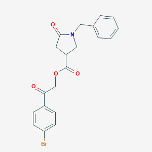 molecular formula C20H18BrNO4 B338074 2-(4-Bromophenyl)-2-oxoethyl 1-benzyl-5-oxo-3-pyrrolidinecarboxylate 