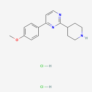 molecular formula C16H21Cl2N3O B3380744 4-(4-Methoxyphenyl)-2-(piperidin-4-yl)pyrimidine dihydrochloride CAS No. 2044902-84-1
