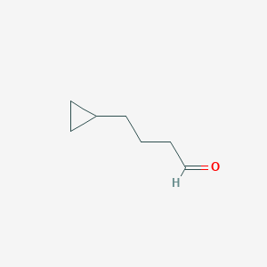 molecular formula C7H12O B3380784 Cyclopropanebutanal CAS No. 205242-32-6