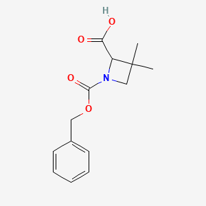 molecular formula C14H17NO4 B3380806 1-[(Benzyloxy)carbonyl]-3,3-dimethylazetidine-2-carboxylic acid CAS No. 2059937-47-0