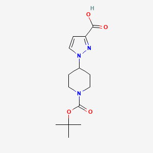 molecular formula C14H21N3O4 B3380808 1-(1-(Tert-butoxycarbonyl)piperidin-4-YL)-1H-pyrazole-3-carboxylic acid CAS No. 2059970-37-3