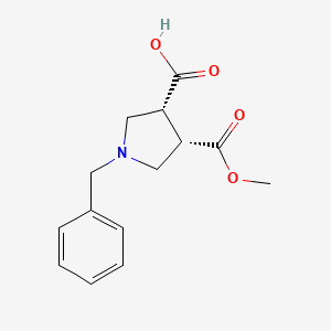 molecular formula C14H17NO4 B3380893 cis-1-Benzyl-4-(methoxycarbonyl)pyrrolidine-3-carboxylic acid CAS No. 2095396-47-5