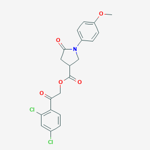 molecular formula C20H17Cl2NO5 B338094 2-(2,4-Dichlorophenyl)-2-oxoethyl 1-(4-methoxyphenyl)-5-oxo-3-pyrrolidinecarboxylate 