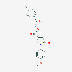 molecular formula C21H21NO5 B338096 2-(4-Methylphenyl)-2-oxoethyl 1-(4-methoxyphenyl)-5-oxo-3-pyrrolidinecarboxylate 