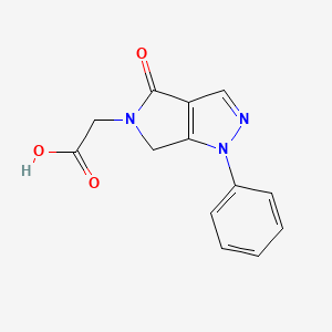 molecular formula C13H11N3O3 B3380969 2-{4-oxo-1-phenyl-1H,4H,5H,6H-pyrrolo[3,4-c]pyrazol-5-yl}acetic acid CAS No. 2126160-98-1