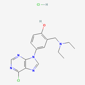 molecular formula C16H19Cl2N5O B3380984 4-(6-Chloropurin-9-yl)-2-(diethylaminomethyl)phenol CAS No. 21268-13-3