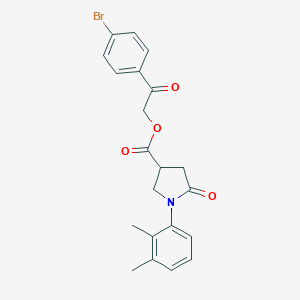 molecular formula C21H20BrNO4 B338102 2-(4-Bromophenyl)-2-oxoethyl 1-(2,3-dimethylphenyl)-5-oxo-3-pyrrolidinecarboxylate 