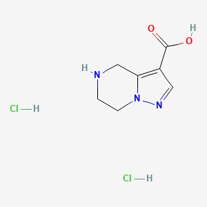 molecular formula C7H11Cl2N3O2 B3381023 4H,5H,6H,7H-pyrazolo[1,5-a]pyrazine-3-carboxylic acid dihydrochloride CAS No. 2137568-32-0