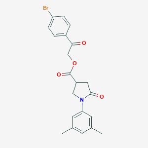 2-(4-Bromophenyl)-2-oxoethyl 1-(3,5-dimethylphenyl)-5-oxo-3-pyrrolidinecarboxylate