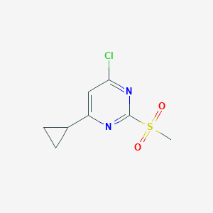 molecular formula C8H9ClN2O2S B3381076 4-Chloro-6-cyclopropyl-2-(methylsulfonyl)pyrimidine CAS No. 21573-01-3