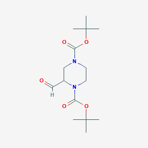 molecular formula C15H26N2O5 B3381091 1,4-Di-tert-butyl 2-formylpiperazine-1,4-dicarboxylate CAS No. 216228-85-2