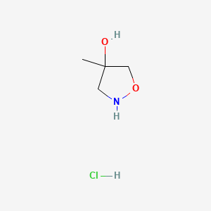molecular formula C4H10ClNO2 B3381109 4-Methyl-1,2-oxazolidin-4-ol hydrochloride CAS No. 2172153-44-3