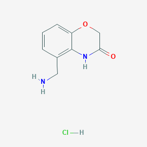 molecular formula C9H11ClN2O2 B3381110 5-(Aminomethyl)-3,4-dihydro-2H-1,4-benzoxazin-3-one hydrochloride CAS No. 2172218-68-5