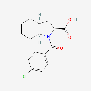 molecular formula C16H18ClNO3 B3381122 (2S,3aS,7aS)-1-(4-chlorobenzoyl)-octahydro-1H-indole-2-carboxylic acid CAS No. 2173637-69-7