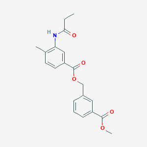 molecular formula C20H21NO5 B338116 3-(Methoxycarbonyl)benzyl 4-methyl-3-(propionylamino)benzoate 