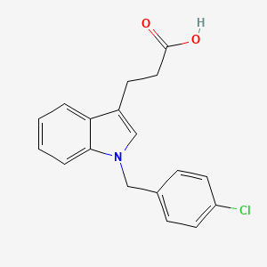 molecular formula C18H16ClNO2 B3381162 3-{1-[(4-chlorophenyl)methyl]-1H-indol-3-yl}propanoic acid CAS No. 219544-54-4