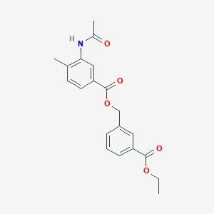 molecular formula C20H21NO5 B338118 3-(Ethoxycarbonyl)benzyl 3-(acetylamino)-4-methylbenzoate 