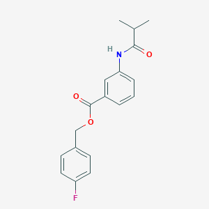 molecular formula C18H18FNO3 B338119 4-Fluorobenzyl 3-(isobutyrylamino)benzoate 