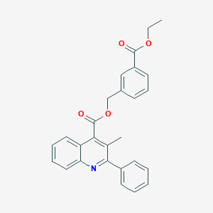 molecular formula C27H23NO4 B338120 3-(Ethoxycarbonyl)benzyl 3-methyl-2-phenyl-4-quinolinecarboxylate 