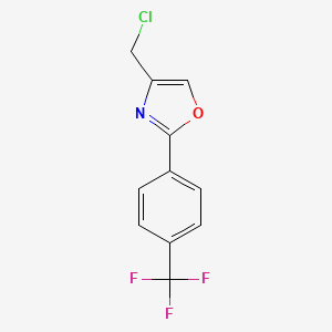 molecular formula C11H7ClF3NO B3381219 4-(Chloromethyl)-2-[4-(trifluoromethyl)phenyl]-1,3-oxazole CAS No. 22091-40-3
