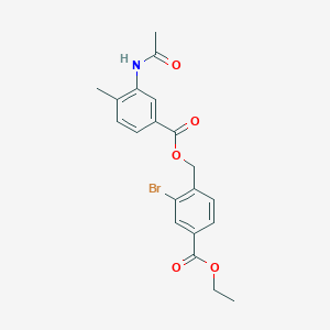 molecular formula C20H20BrNO5 B338123 2-Bromo-4-(ethoxycarbonyl)benzyl 3-(acetylamino)-4-methylbenzoate 