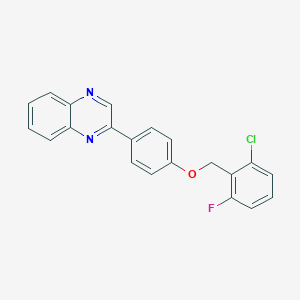 molecular formula C21H14ClFN2O B338125 2-Chloro-6-fluorobenzyl 4-(2-quinoxalinyl)phenyl ether 