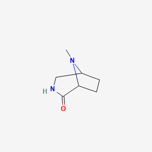 molecular formula C7H12N2O B3381283 8-甲基-3,8-二氮杂双环[3.2.1]辛烷-2-酮 CAS No. 22315-26-0