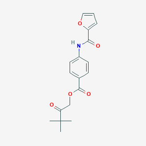 molecular formula C18H19NO5 B338131 3,3-Dimethyl-2-oxobutyl 4-(2-furoylamino)benzoate 