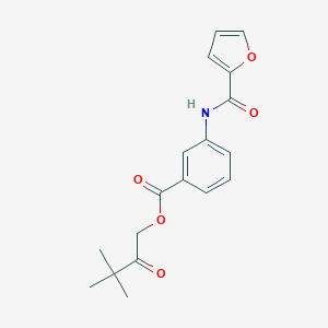 molecular formula C18H19NO5 B338133 3,3-Dimethyl-2-oxobutyl 3-(2-furoylamino)benzoate 